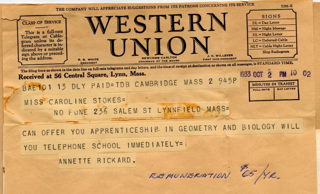 A Western Union telegram