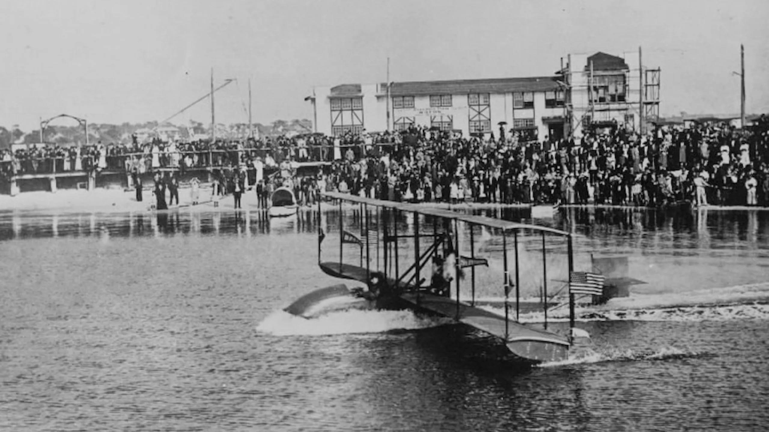 The first commercial passenger flight in 1914 lasted only 23 minutes